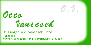 otto vanicsek business card