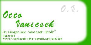 otto vanicsek business card